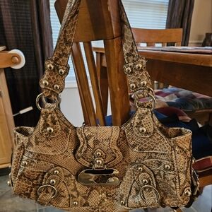 Snakeskin guess handbag